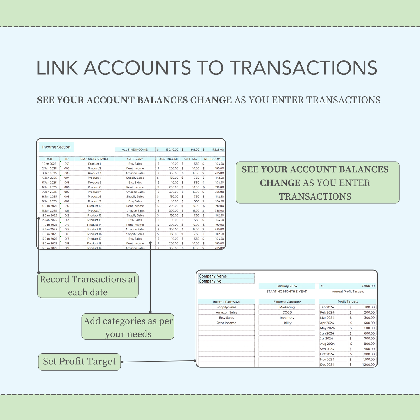 Easy Business Bookkeeping Template: Excel & Google Sheets