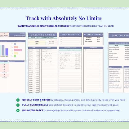 Excel Task Tracker Spreadsheet To Do List Google Sheets