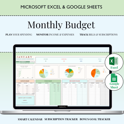 Easy Monthly Budget Template: Excel & Google Sheets