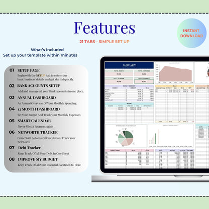 Annual Budget Template for Excel & Google Sheets | 2026 Planner