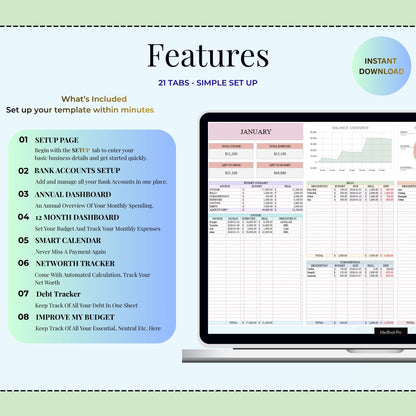 Automated Annual & Monthly Budget Template | Excel & Sheets