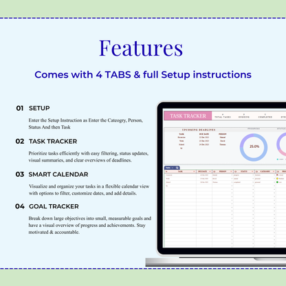 Task Tracker & Work Planner | Excel & Google Sheets Template