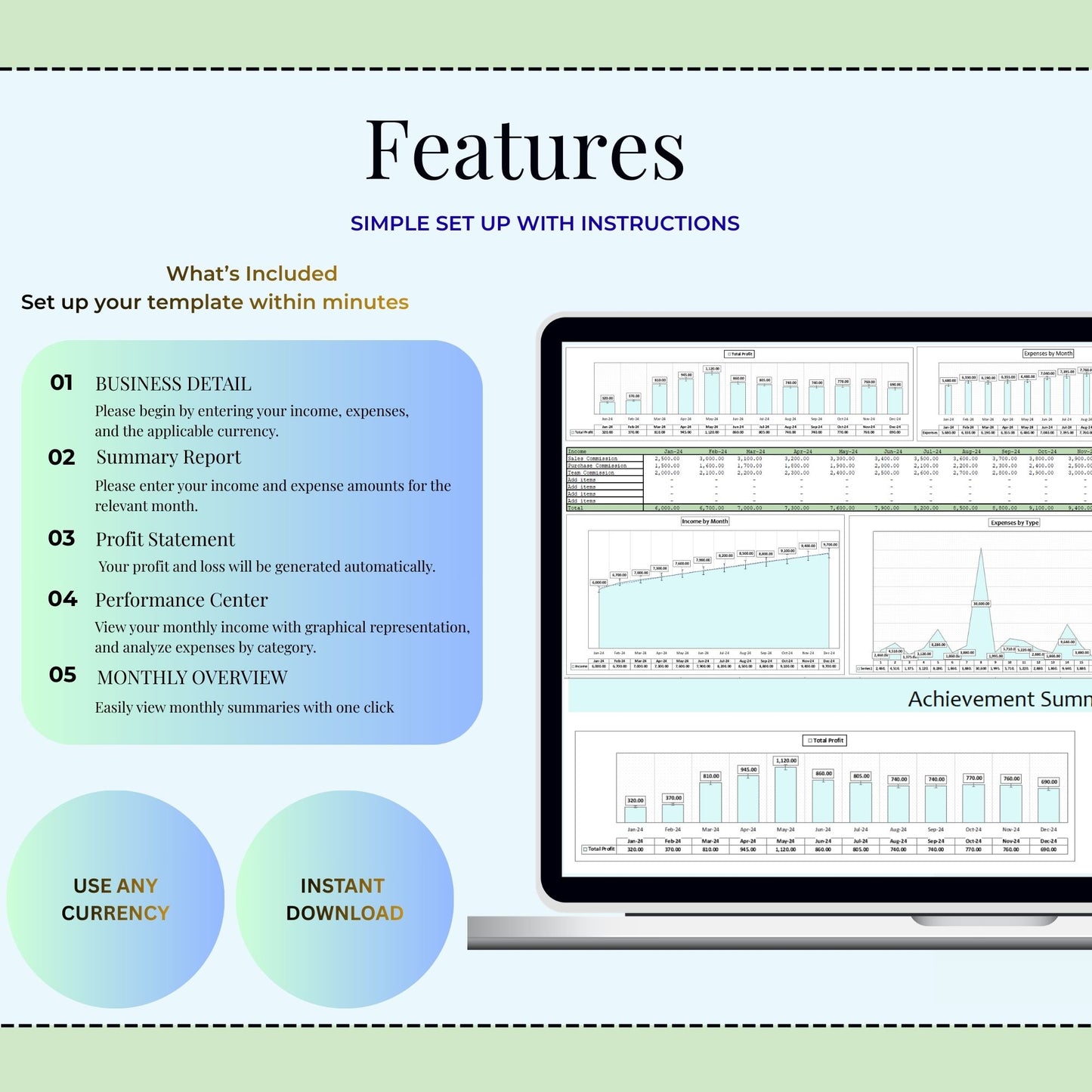 Real Estate Income and Expenses Bookkeeping Spreadsheet, Real Estate & Estate Agent Expense Tracker Spreadsheet, Income Tracker