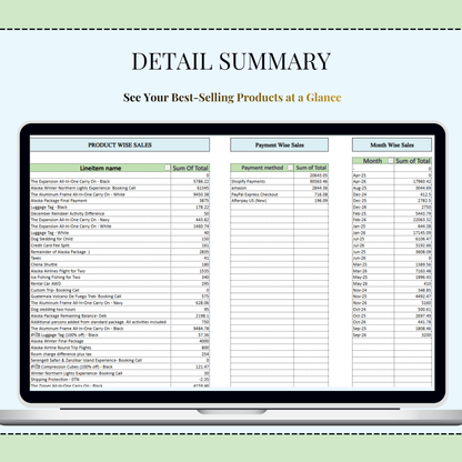 Shopify Sales Report Excel Template