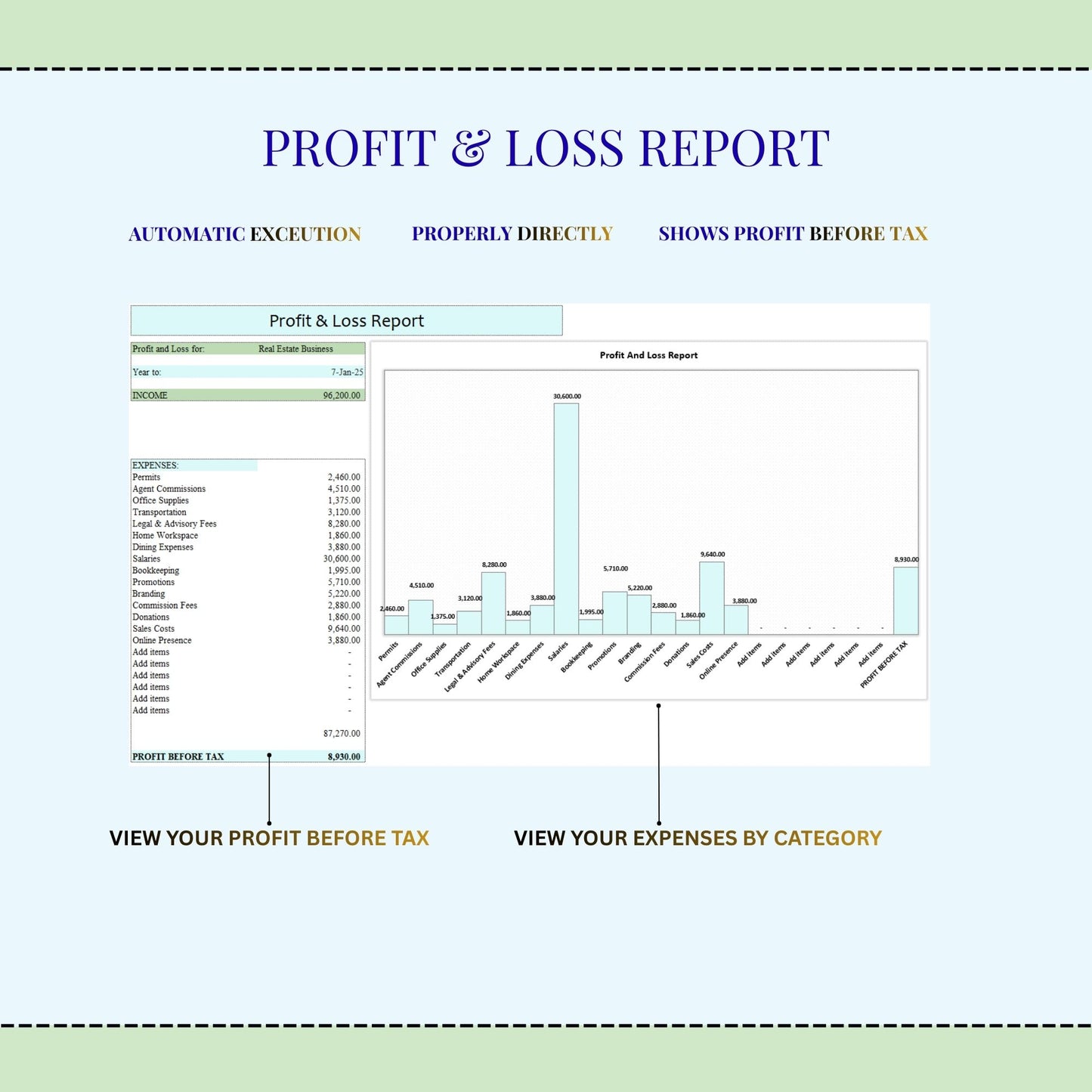 Real Estate Income and Expenses Bookkeeping Spreadsheet, Real Estate & Estate Agent Expense Tracker Spreadsheet, Income Tracker