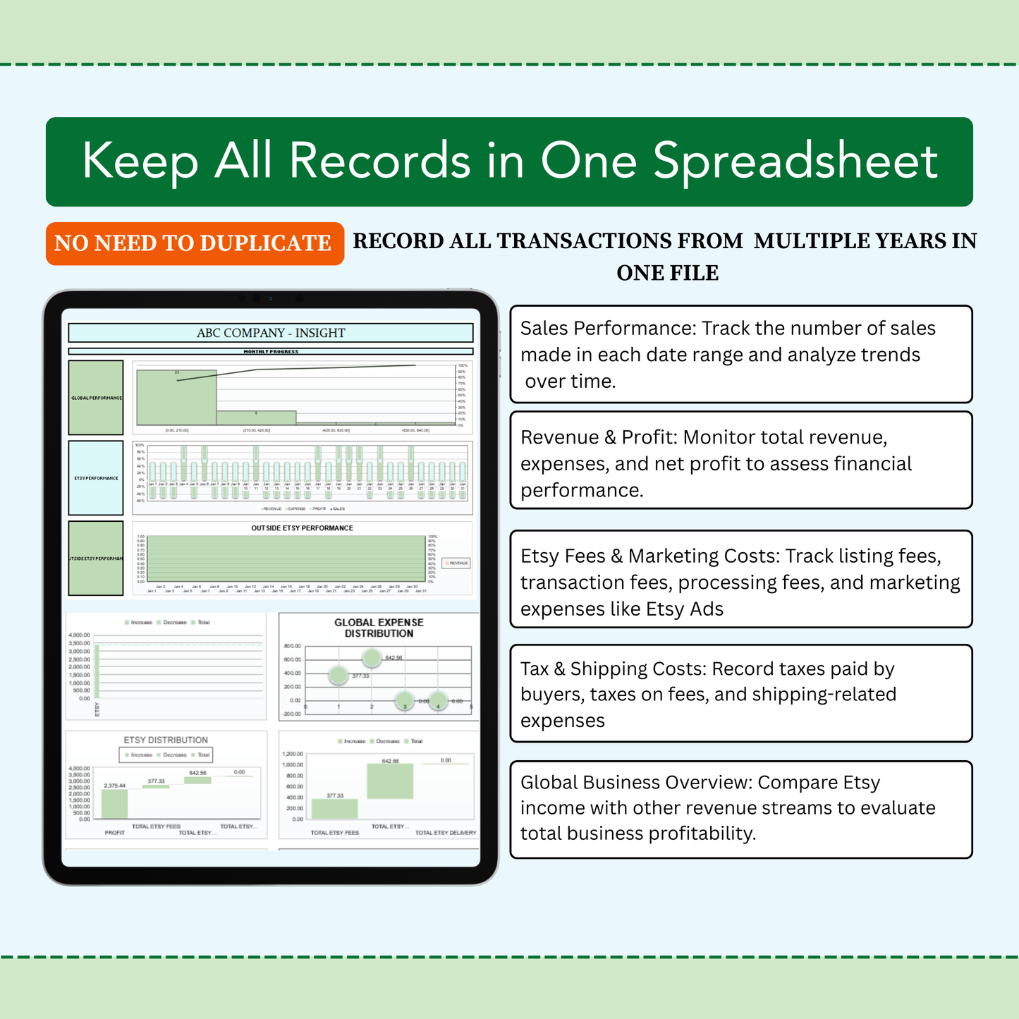 Etsy Seller Bookkeeping Spreadsheet | Income & Expense Tracker (Google Sheets)