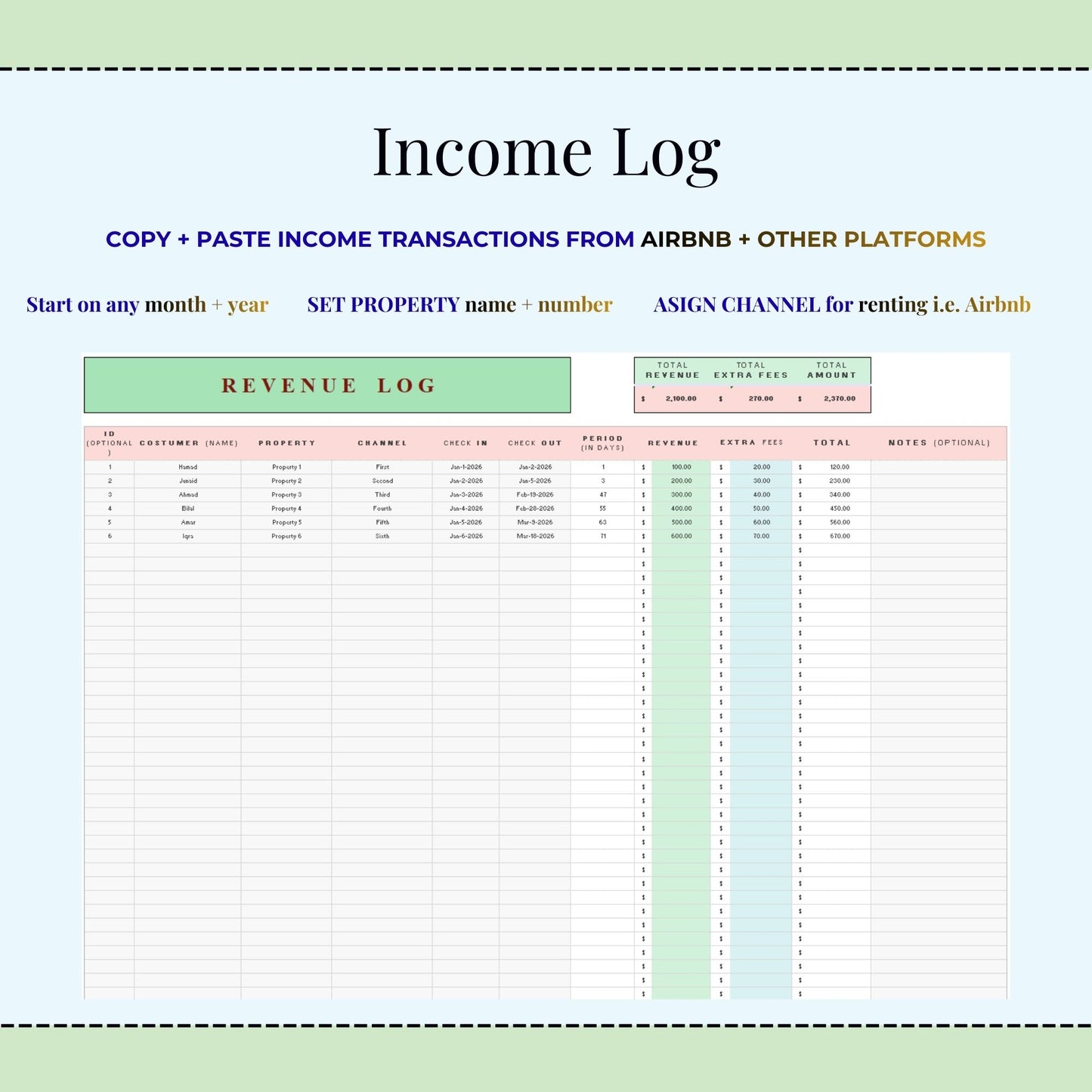 Airbnb Income & Expense Spreadsheet Template for Hosts |Vacation Rental Property Management Airbnb  , Vrbo Bundle   Profit and Loss Tracker