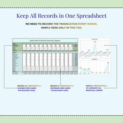 Real Estate Income and Expenses Bookkeeping Spreadsheet, Real Estate & Estate Agent Expense Tracker Spreadsheet, Income Tracker
