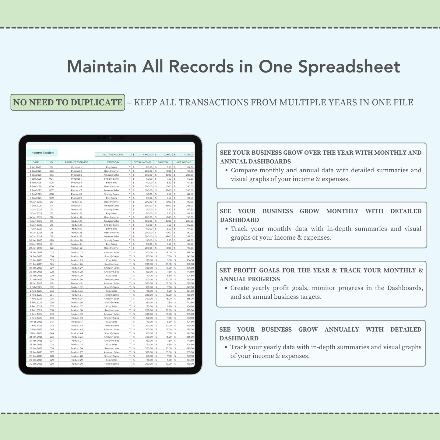 Easy Business Bookkeeping Template: Excel & Google Sheets