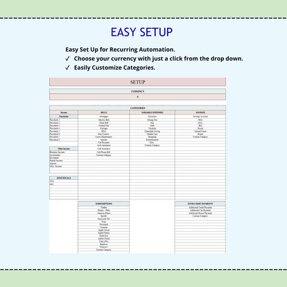 Excel Paycheck Budget Spreadsheet & Google Sheets Budget Template – Paycheck by Paycheck Budget Planner, Personal Finance Tracker