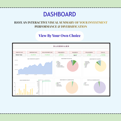 Investment Tracker Spreadsheet, Stock Portfolio & Crypto Tracker