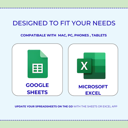 50/30/20 & 70/20/10 Budget Planner | Excel & Google Sheets