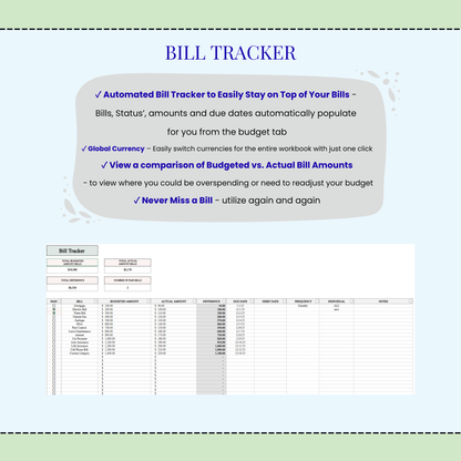Excel Paycheck Budget Spreadsheet & Google Sheets Budget Template – Paycheck by Paycheck Budget Planner, Personal Finance Tracker