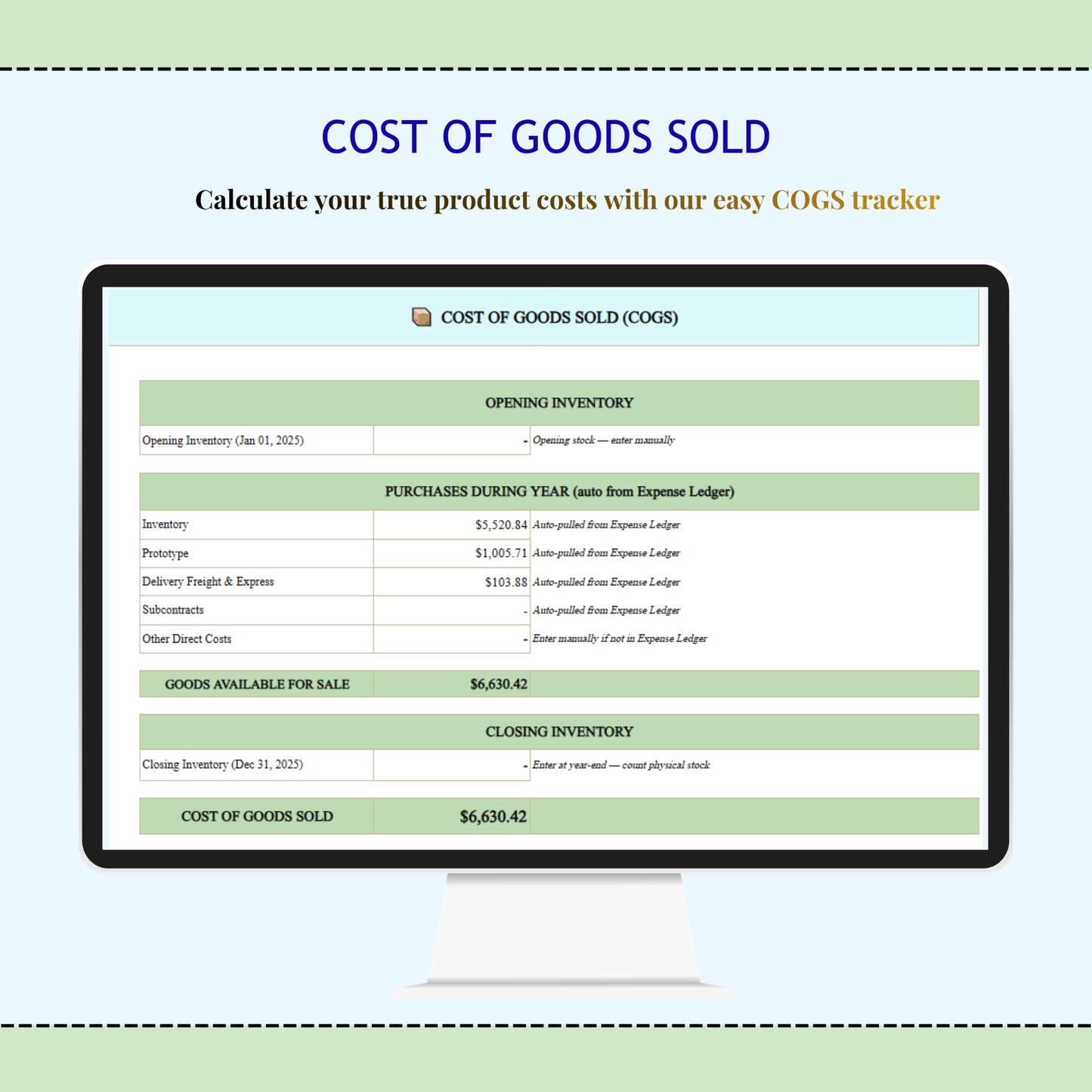 Canadian Business Tax Dashboard Excel Template | CRA T2125 Bookkeeping, Income Expense Tracker & KPI Dashboard