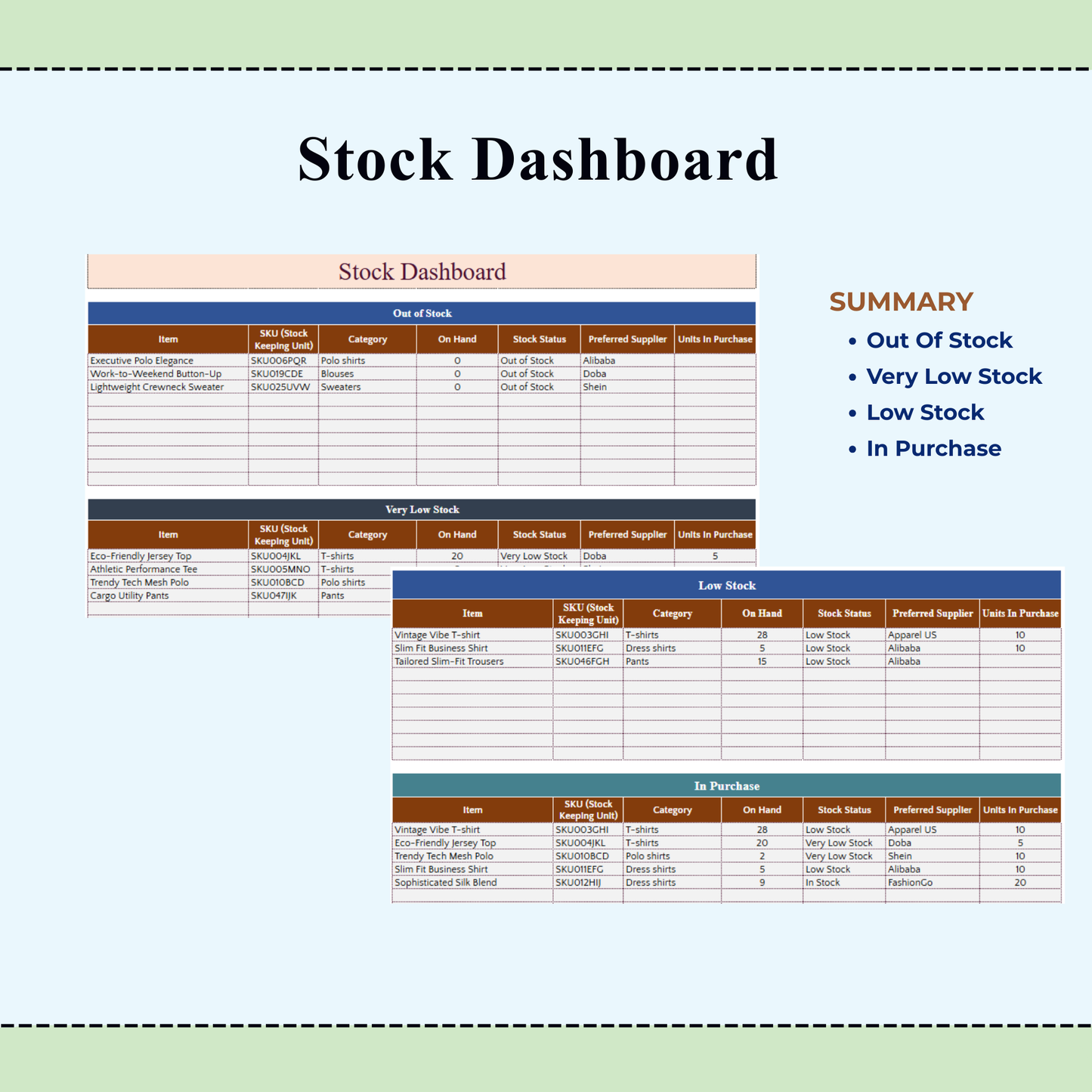 Inventory Tracker Spreadsheet for Small Business | Google Sheets and Excel Inventory Management Template | Inventory Log Order Tracker