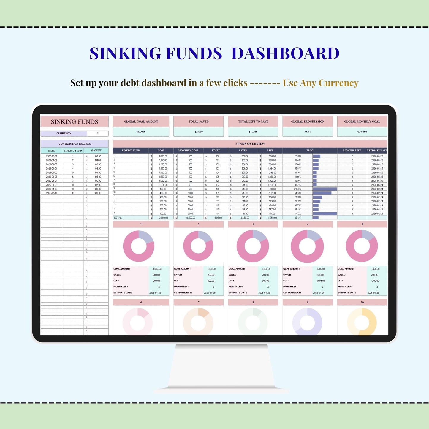 50/30/20 & 70/20/10 Budget Template for Excel & Google Sheets