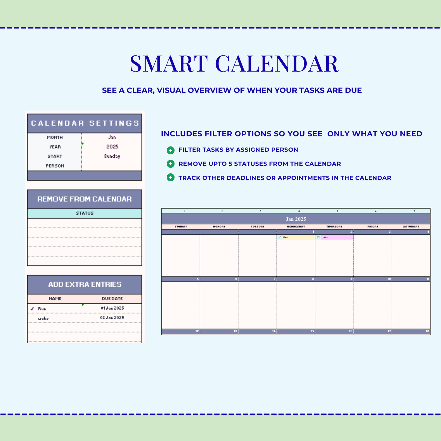 Excel Task Tracker Spreadsheet To Do List Google Sheets Daily Task Management Project Manager Eisenhower Matrix Kanban Board Light Mode