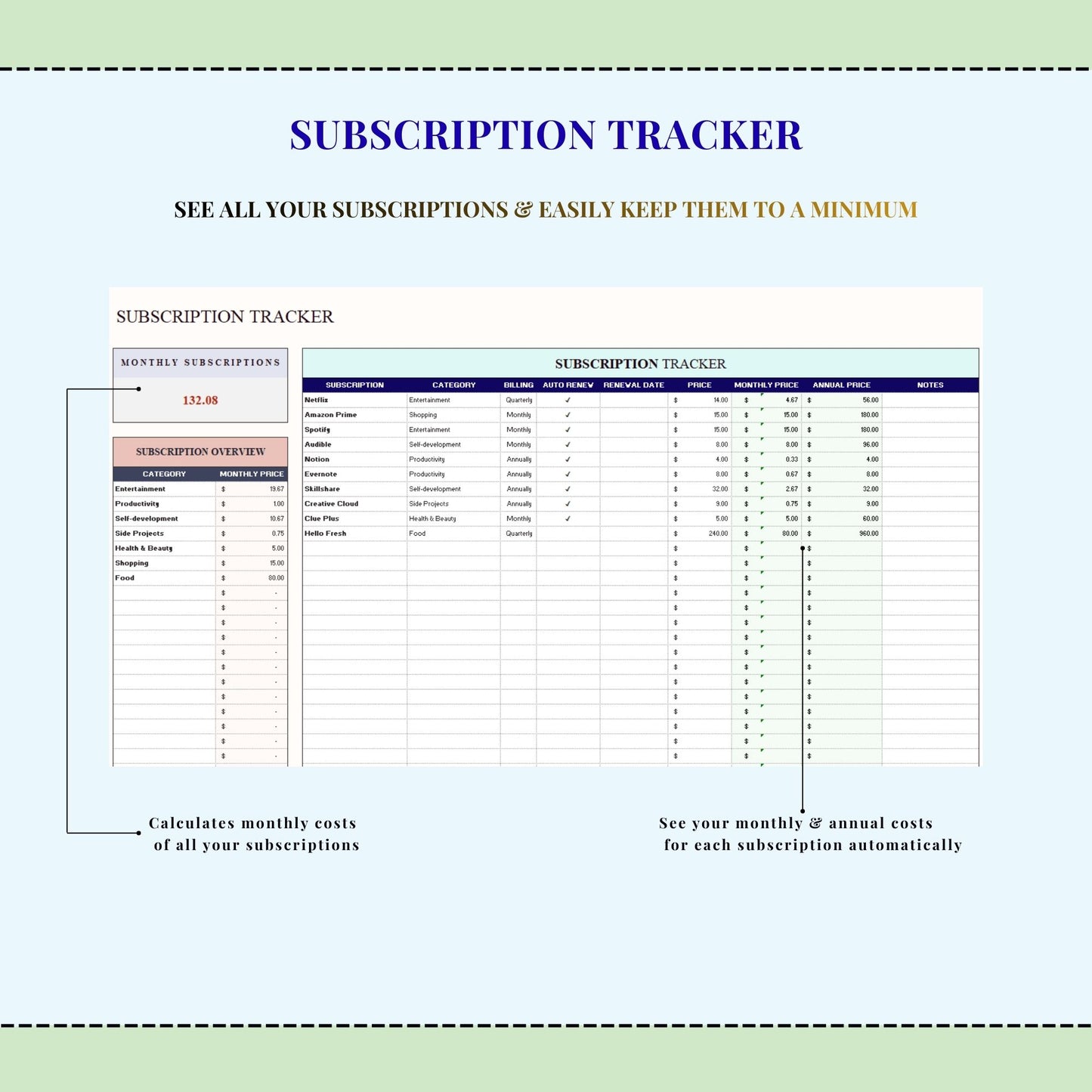 50/30/20 & 70/20/10 Budget Template for Excel & Google Sheets
