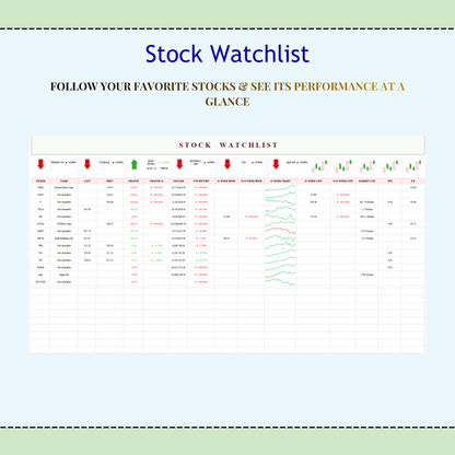 Investment Tracker Spreadsheet, Stock Portfolio & Crypto Tracker
