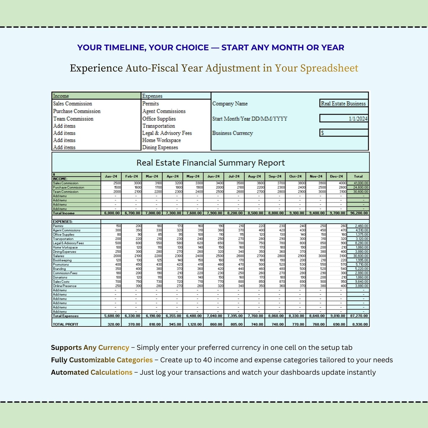 Real Estate Income and Expenses Bookkeeping Spreadsheet, Real Estate & Estate Agent Expense Tracker Spreadsheet, Income Tracker