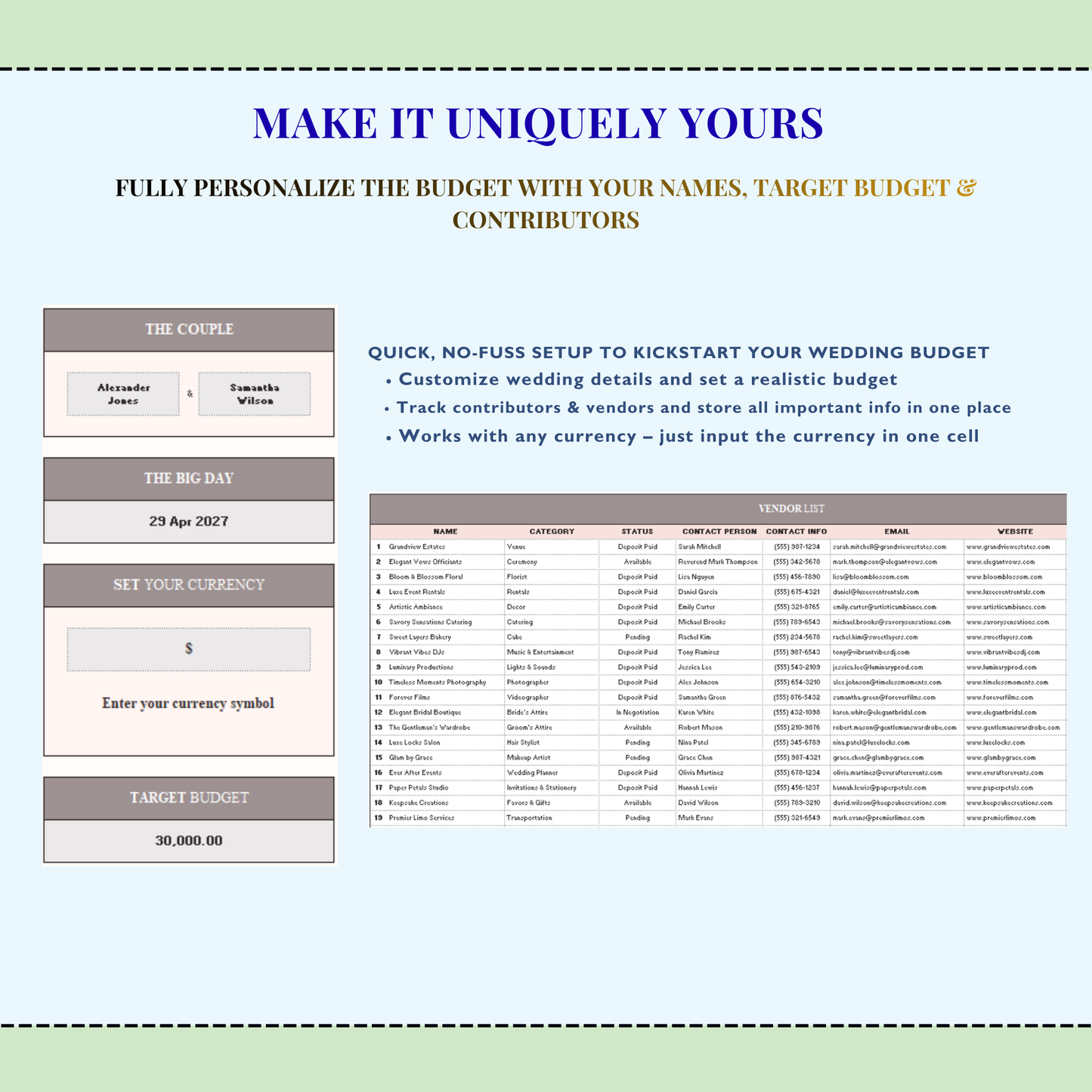 Wedding Budget Planner Spreadsheet Google Sheets | Excel Wedding Budget Tracker | Wedding Finance & Cost Tracking Expenses | Bride Budget