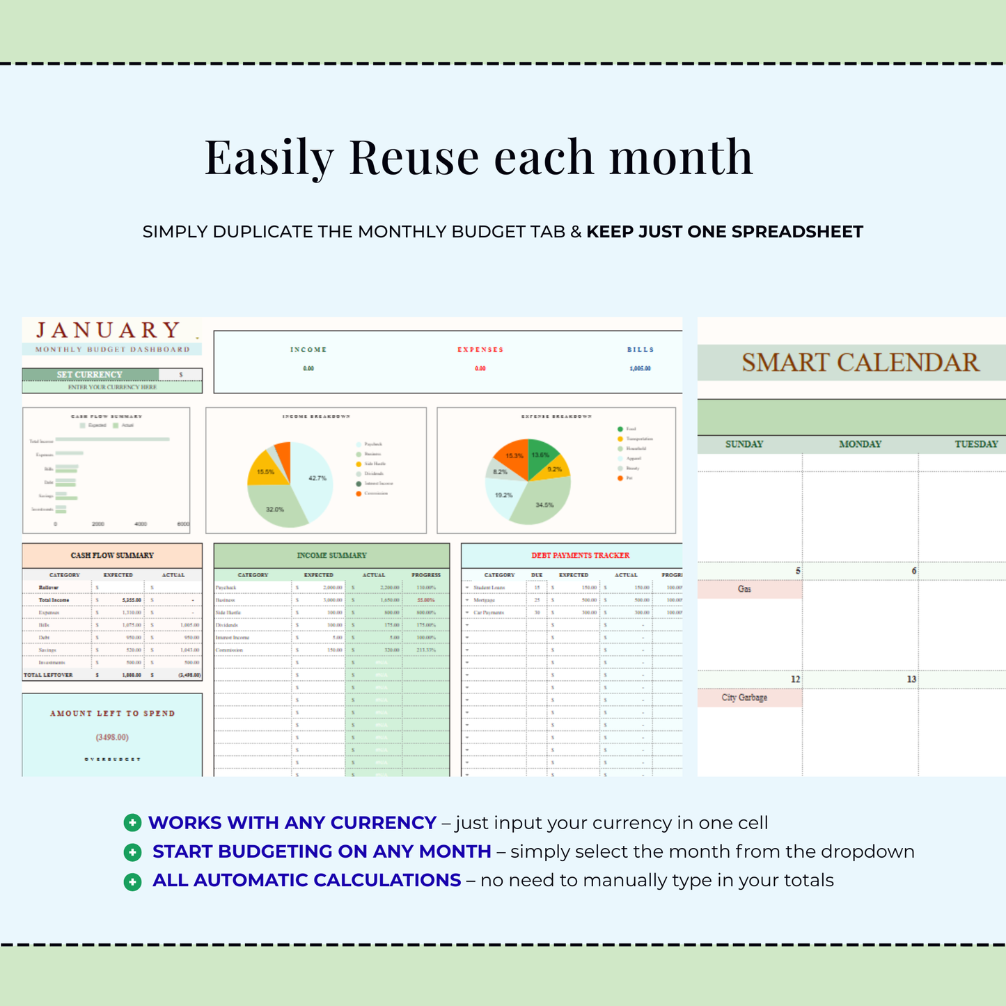 Easy Monthly Budget Template: Excel & Google Sheets