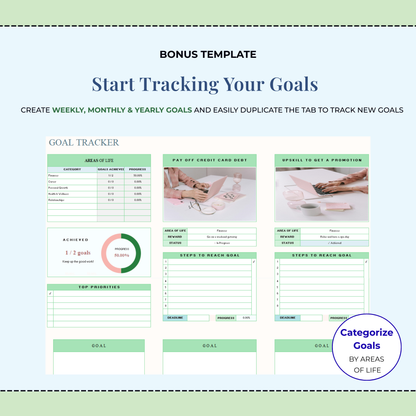 Daily Habit Tracker & Goal Planner | Excel & Google Sheets
